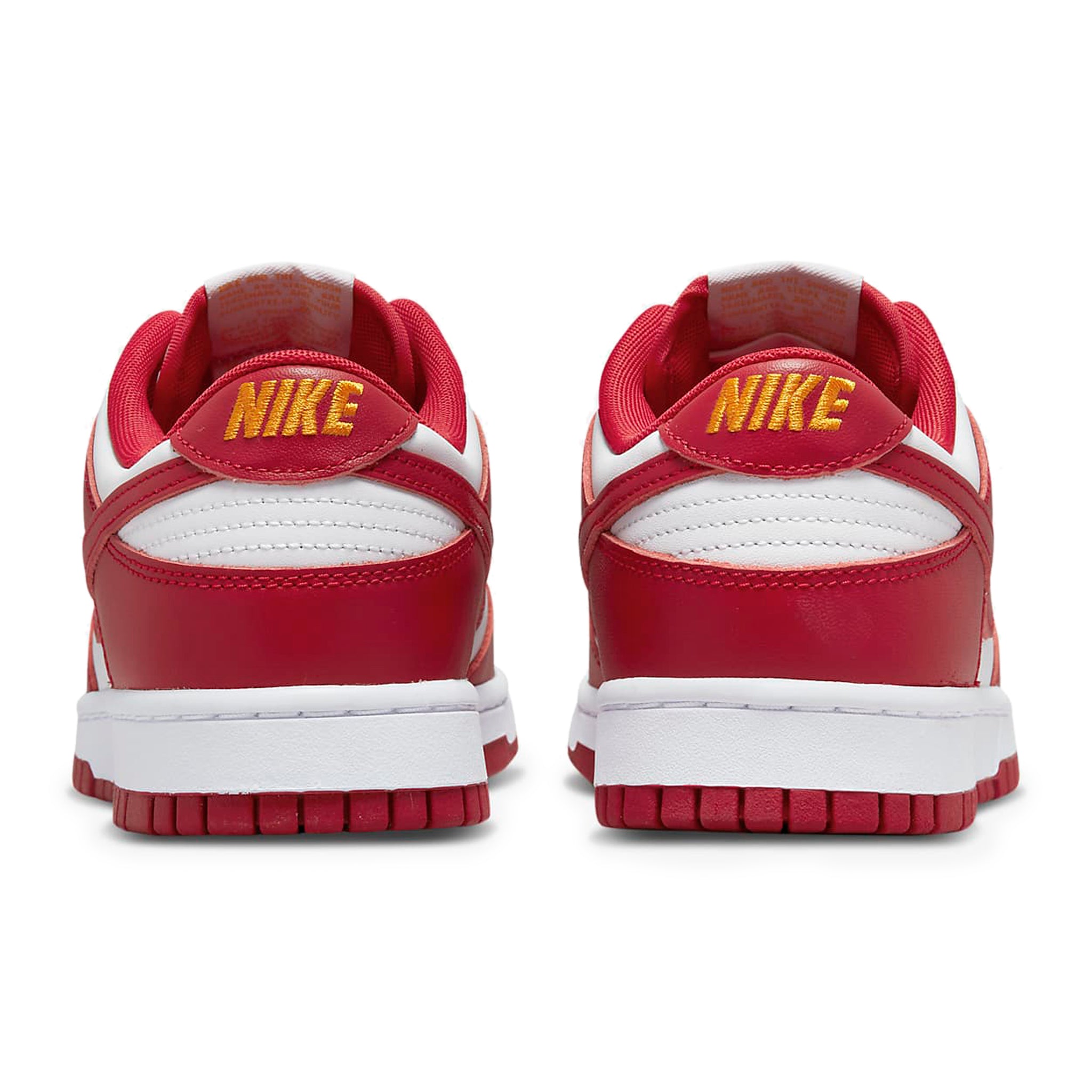 Heel view of Nike Dunk Low USC DD1391-602